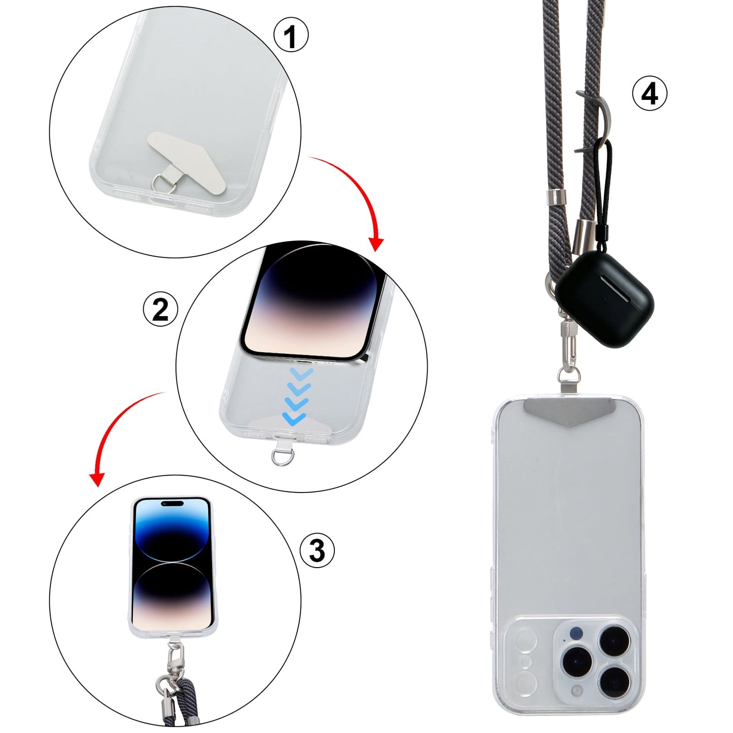 URSOFINE Small Crossbody Bag for Women, Phone Lanyard for Women/Men, Cell Phone Purses with Detachable 6-Layer Card Holder