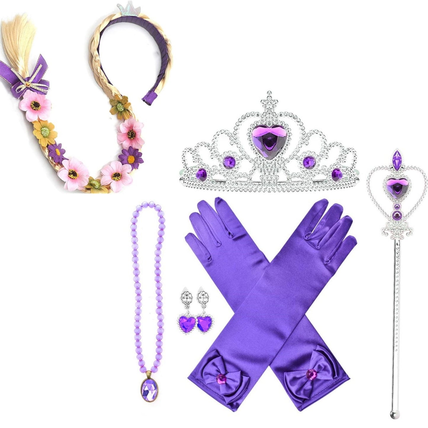 LOEL Girls Princess Dresses Birthday Cosplay Party Fairy Dress up Purple Dress