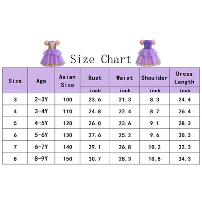 LOEL Girls Princess Dresses Birthday Cosplay Party Princess Dress up Purple Fairy Dress