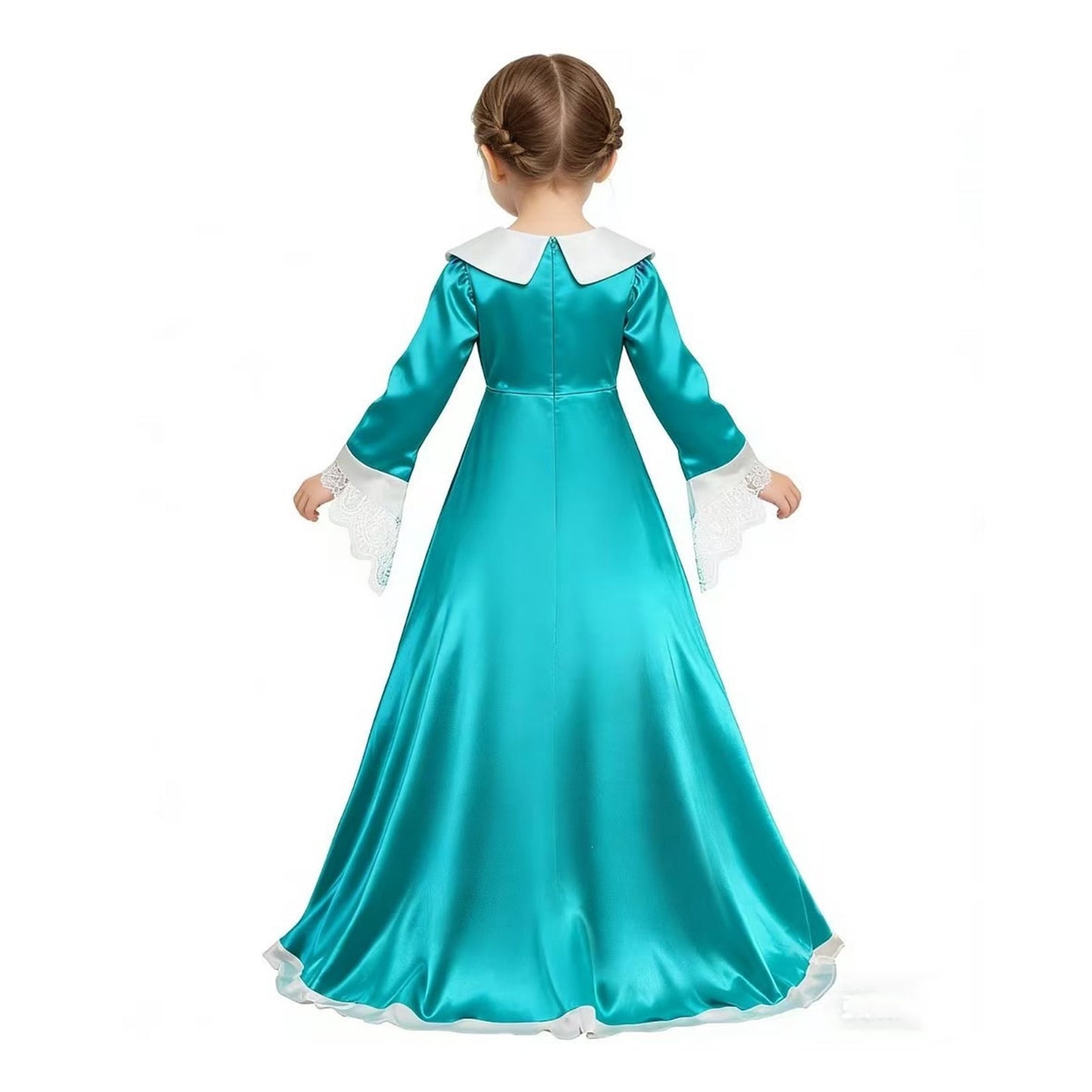 KAWELL Princess Costume Super Bros. Galaxy Movie Off Shoulder Fancy Dress with Crown Wand Accessories Cosplay Party Green