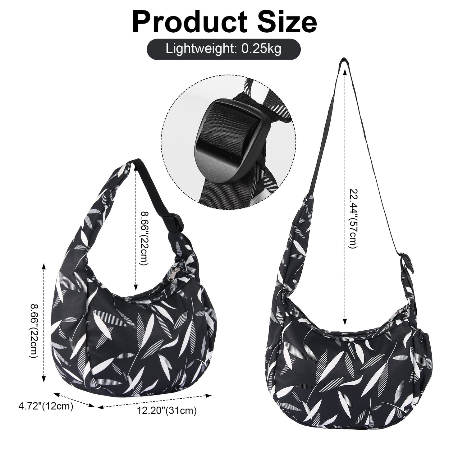 URSOFINE Women Crescent Crossbody Bag Lightweight Hobo Shoulder Bag, Multi Pocket Adjustable Strap Sling Bag, Bohemian Casual Handbag Purse for Daily Shopping Travel Gift,Purple