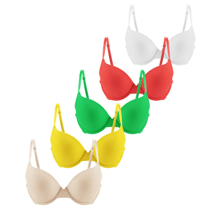 HuaAngel 3 Packs Teen Girls Bras Soft Breathable with Natural Lift T-Shirt Bras for Daily Wear Ages 12-20