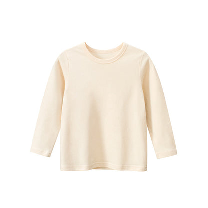 LOEL Toddler Girls 3 Packs Long Sleeve Shirts,100% Cotton Casual Crewneck Basic T-Shirt 2-7T