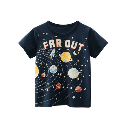 CHOYURME CHONYURM Toddler Boys Summer Cotton Short-Sleeve Graphic T-shirt,Pack of 3