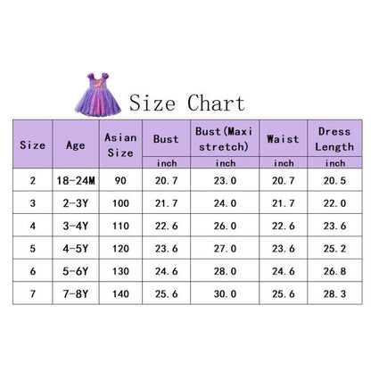LOEL Girls Princess Dresses Birthday Cosplay Party Fairy Dress up Purple Dress