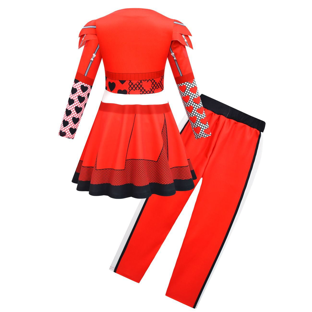 KAWELL Rise of Red Costume for Girls Zipper Jacket and Pants Red Halloween Dress Up 4-12 Years