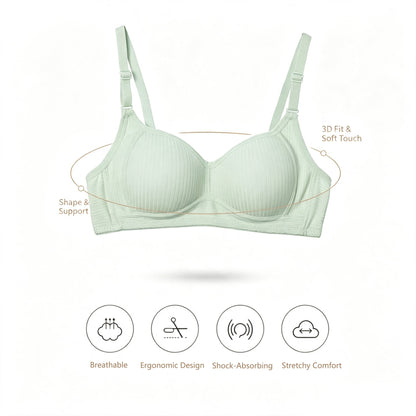 HuaAngel Girls Training Bralette Cotton Wirefree Soft Cups Adjustable Straps 5 Pack Size 32-38