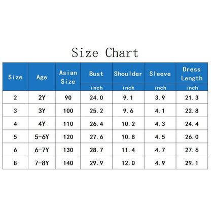LOEL Princess Dress for Girls Birthday Party Fancy Tulle Dress Short Sleeve Casual Dress 2-8Y