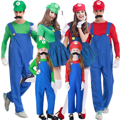 KAWELL Super Bros Costume for Adults Unisex Cap Gloves Fake Accessory Kit for Cosplay Halloween for Women Men