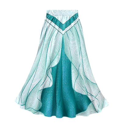 Phenas Jasmine Costume for Girls Arabian Sequined Princess Dress Up Princess Cosplay Costumes for Kids
