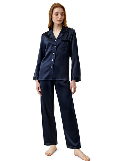 LOEL Silk Pajamas for Women Pure Full Length Long 22 Momme 100% Mulberry Silk Luxury