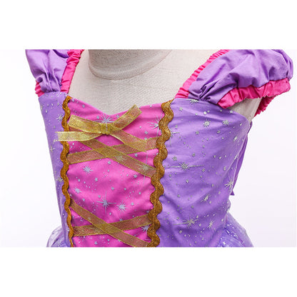 LOEL Girls Princess Dresses Birthday Cosplay Party Fairy Dress up Purple Dress