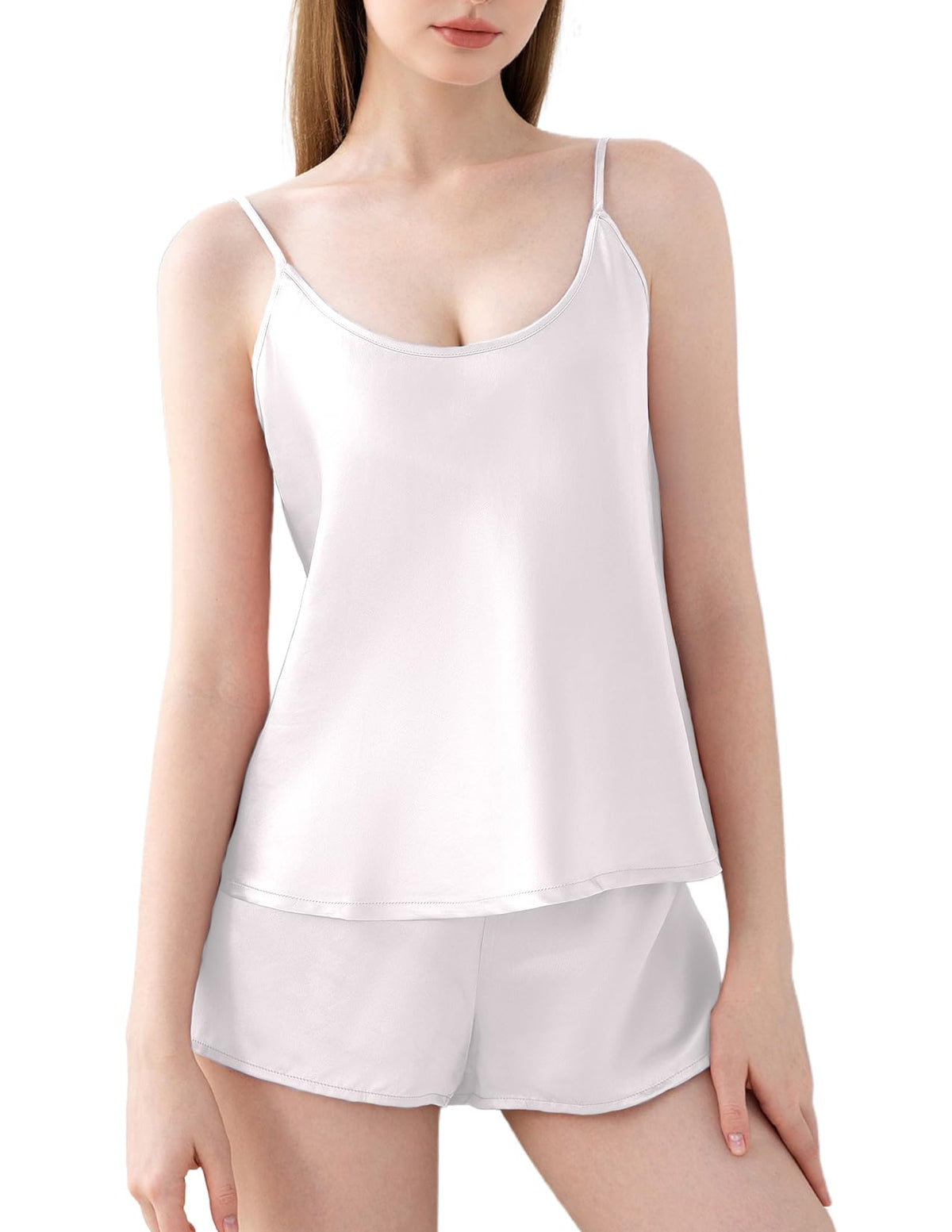 LOEL 100% 22 Momme Mulberry Silk Women's Cami & Shorts Pajama Set XS-XXL