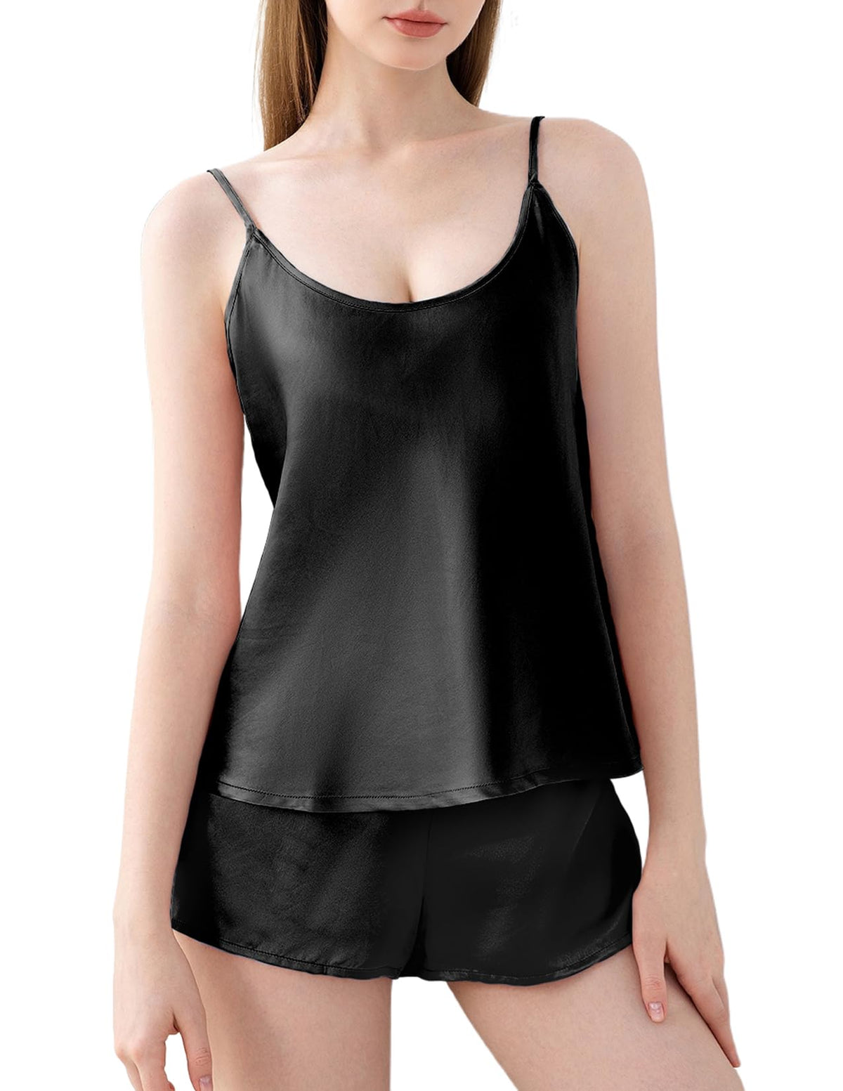 LOEL 100% 22 Momme Mulberry Silk Women's Cami & Shorts Pajama Set XS-XXL