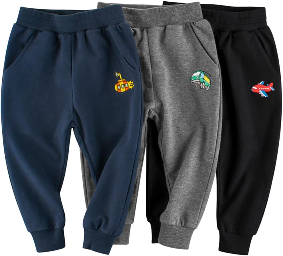 Toddler Boys Sweatpants Kids Sport Jogger Pants Cotton Active Pants Multipack