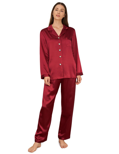 LOEL Silk Pajamas for Women Pure Full Length Long 22 Momme 100% Mulberry Silk Luxury
