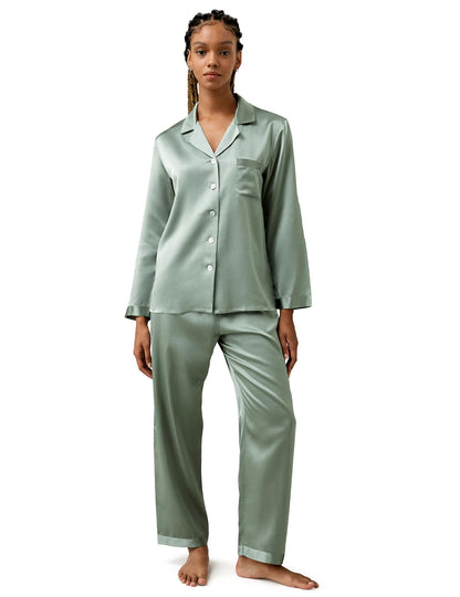 LOEL Silk Pajamas for Women Pure Full Length Long 22 Momme 100% Mulberry Silk Luxury