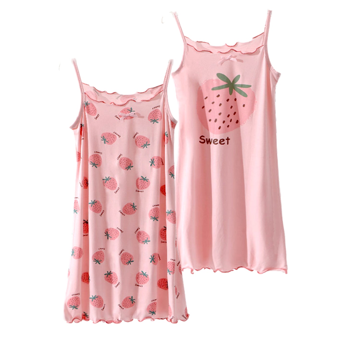 HuaAngel 2-Piece Girls Soft Nightgowns Lightweight Breathable Sleepwear Sizes 4-14