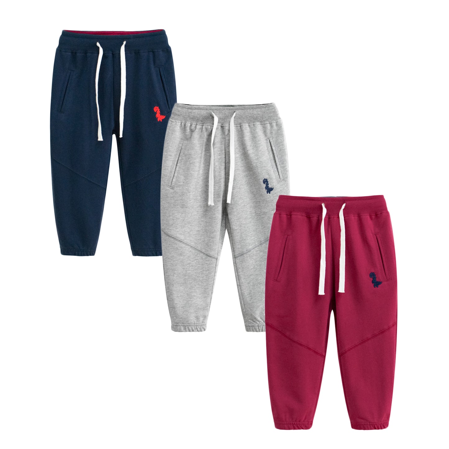 HuaAngel Boys Athletic Sweatpants Cotton with Drawstring Pockets Kids Casual Pants 3 Pack Sizes 2-8