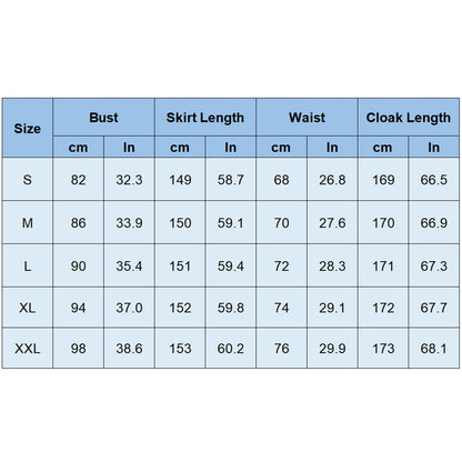 HAWEE Women Princess Costume Cosplay Anna Dress Up Halloween Deluxe Gown Outfit with Cloak, Gloves