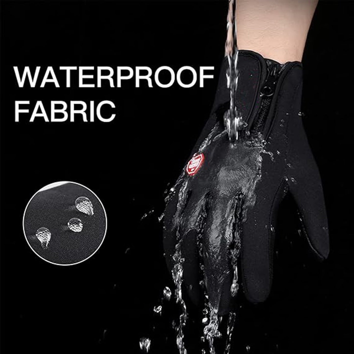 URSOFINE Winter Touch Screen Warm Gloves, Outdoor Water Resistant Windproof Anti-Slip Sports Gloves for Cycling Driving Running Hiking Climbing Skiing Sports, Adjustable Size for Men and Women