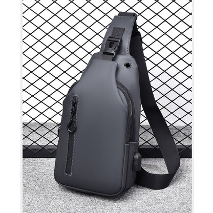 Phenas Mens Sling Bag, Waterproof Sling Bag with USB Charging Port Casual Daypack Chest Crossbody Bag