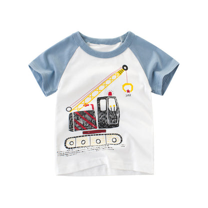 CHOYURME CHONYURM Toddler Boys Summer Cotton Short-Sleeve Graphic T-shirt,Pack of 3