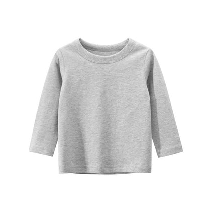 CHOYURME CHONYURM Toddler Boys 4 Packs Long Sleeve Shirts,100% Cotton Casual Crewneck Basic T-Shirt 2-7T