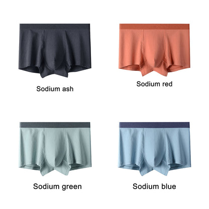 Phenas Mens Trunks Underwear Cotton Boxer Briefs Short Leg Comfortable Underpants 4 Pack