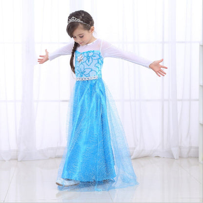 LOEL Girl's Princess Dress Blue Fairy Dress Christmas Birthday Dress Up