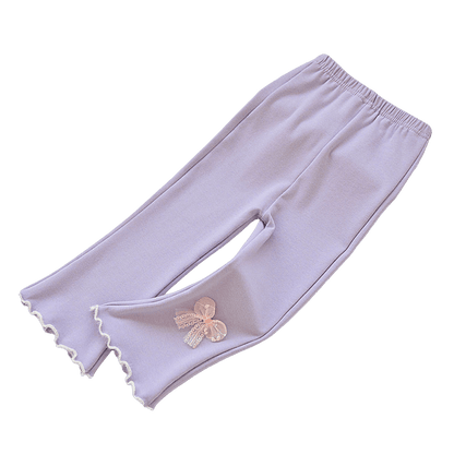 HuaAngel 4 Pack Girls' Cotton Pants Basic Versatile Pants Sizes 2-7Years