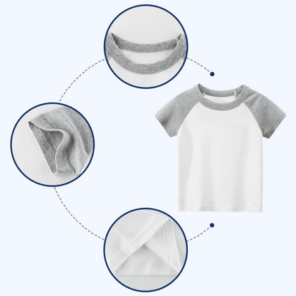 Pheans 7 Pack Unisex Infant Baby Crew Neck T-Shirt Toddler Short Sleeve Tees 100% Organic Cotton Shirts for Boys Girls 12 Months-9Years