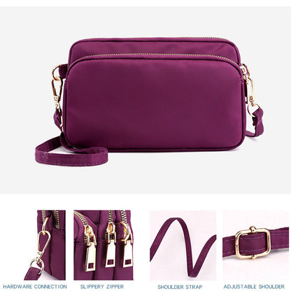 Small Crossbody Bag for Women Waterproof Shoulder Bag Casual Nylon Purse Handbag with Multi Pocket for Women Lady