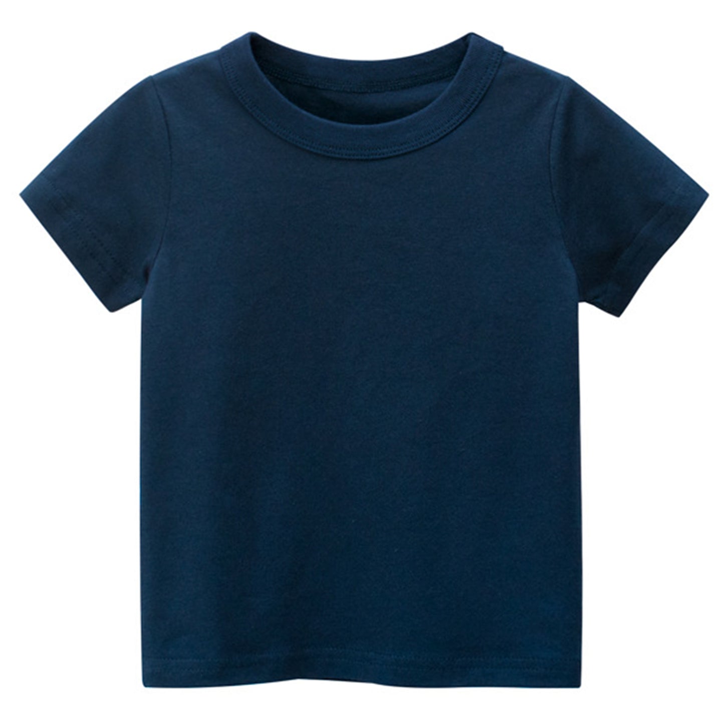 CHOYURME CHONYURM 7 Pack Toddler Boys Solid Short-Sleeve Tee Shirts 100% Cotton Crew Neck T-Shirt for Boys Girls Size 2-7T