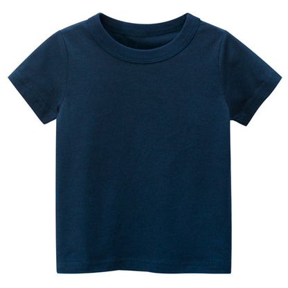 CHOYURME CHONYURM 7 Pack Toddler Boys Solid Short-Sleeve Tee Shirts 100% Cotton Crew Neck T-Shirt for Boys Girls Size 2-7T