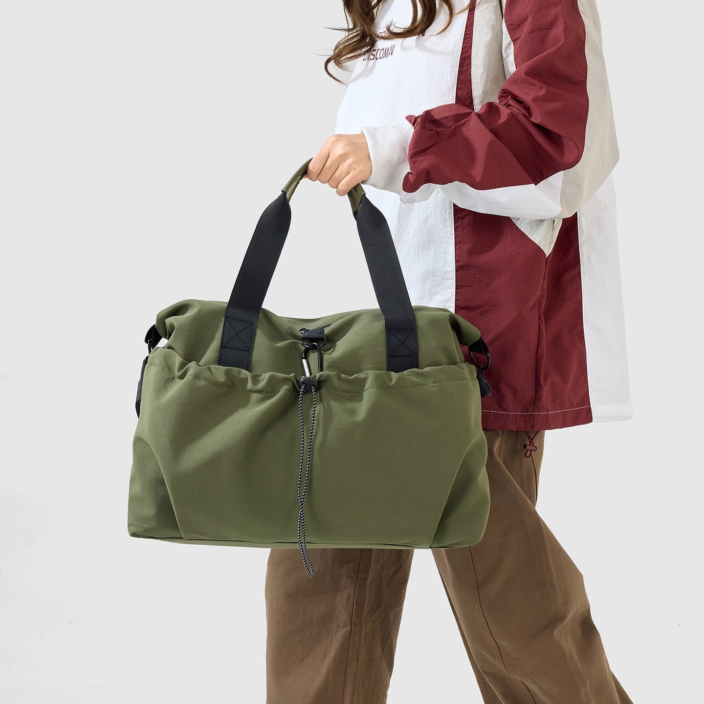 URSOFINE Unisex Crossbody Duffel Bag, Water Resistant Gym Bag with Wet Pocket, Lightweight Daily Commuter & Weekend Travel Handbag for Men Women, Green