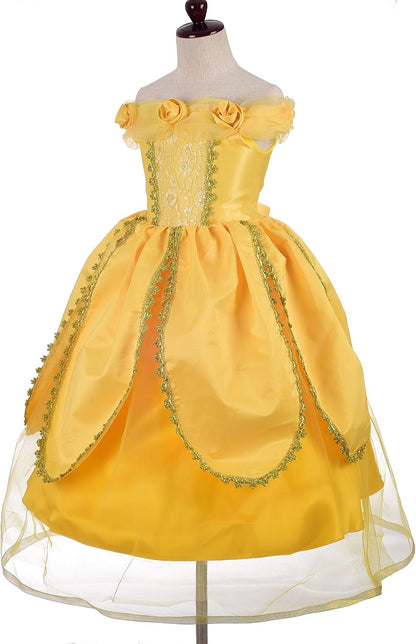 Dressy Daisy Girls Princess Dress Up Costumes Halloween Fancy Party Dress Golden Trimmed