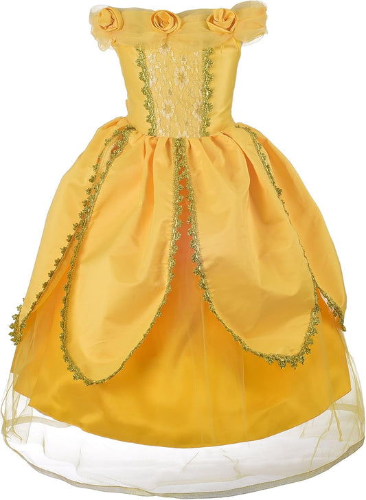Dressy Daisy Girls Princess Dress Up Costumes Halloween Fancy Party Dress Golden Trimmed