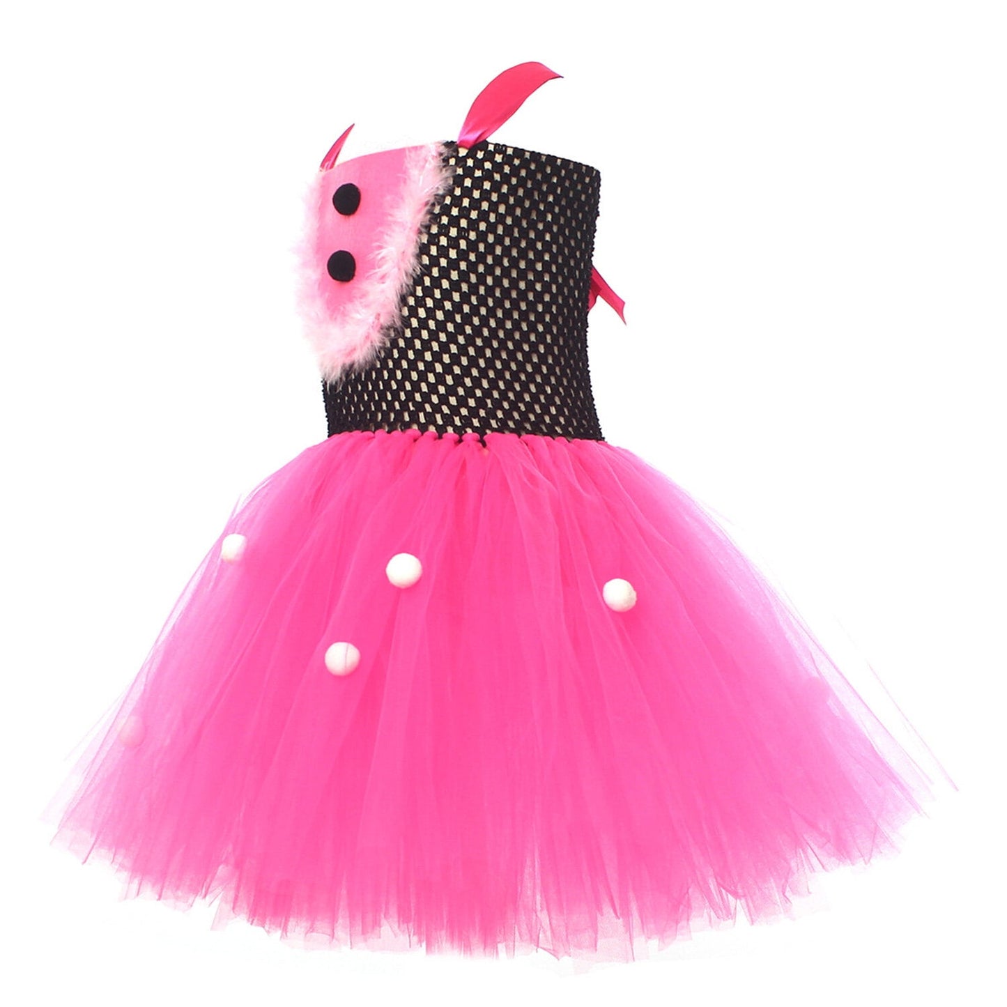 HAWEE Easter Rabbit Dress for Girls Pink Sleeveless Bunny Tutu Tulle Dress Rabbit Costume 5 PCS Kids Birthday Fancy Dress Up