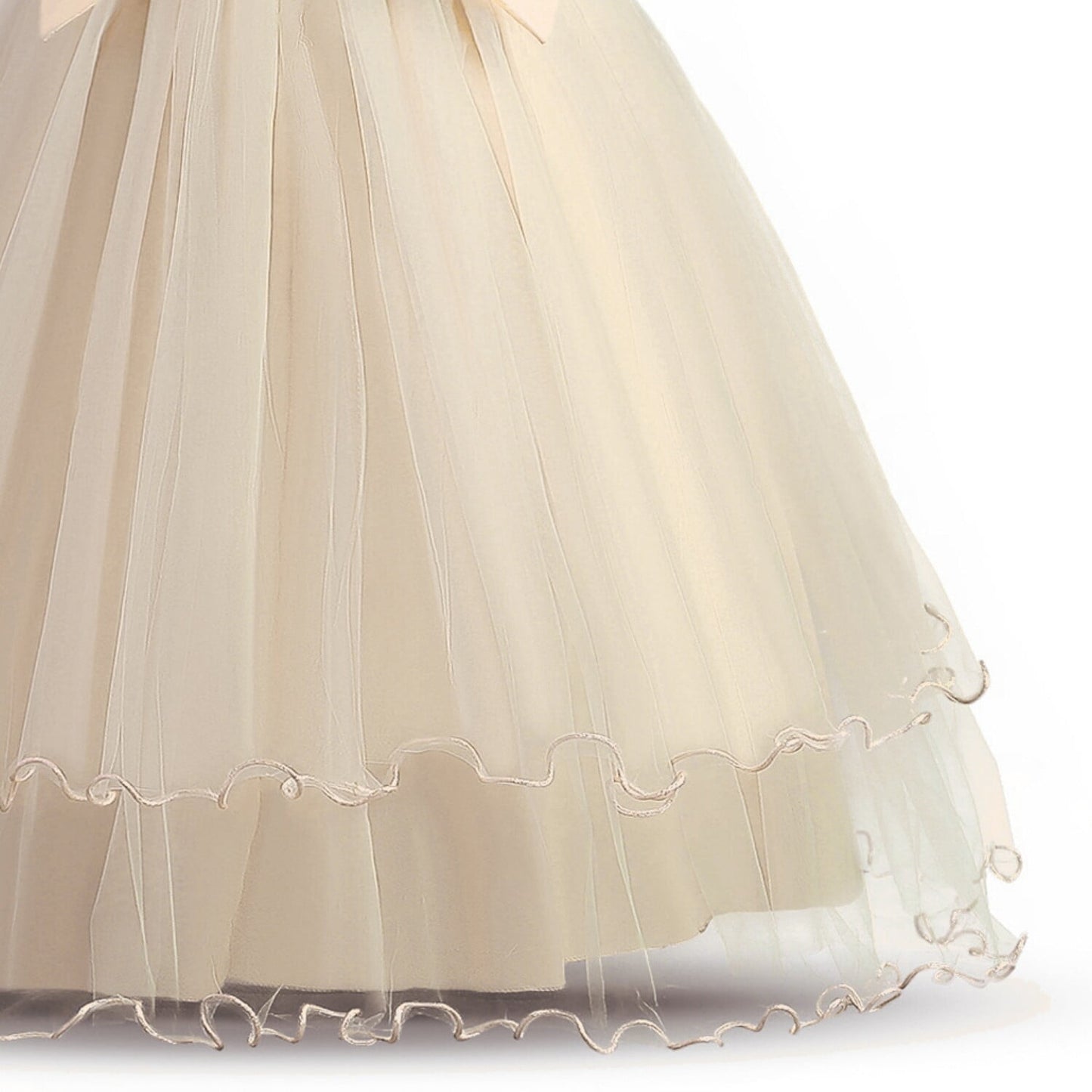 HAWEE Flower Girls Dresses Big Girls Off Shoulder Embroidered Puffy Dress Piano Costume Wedding Bridesmaid Princess Long Full Dress, Sizes 5-13Y