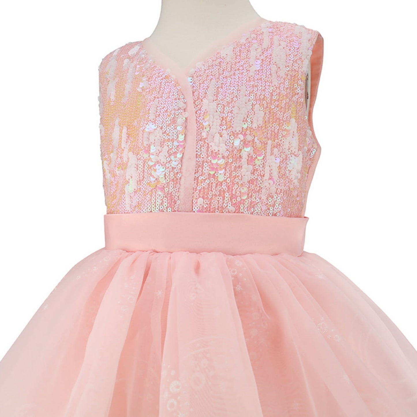 LOEL Girls Pink Ball Gown Witch Dress Princess Dresses Sequin Tulle Dress Wedding Birthday Party Dress Up