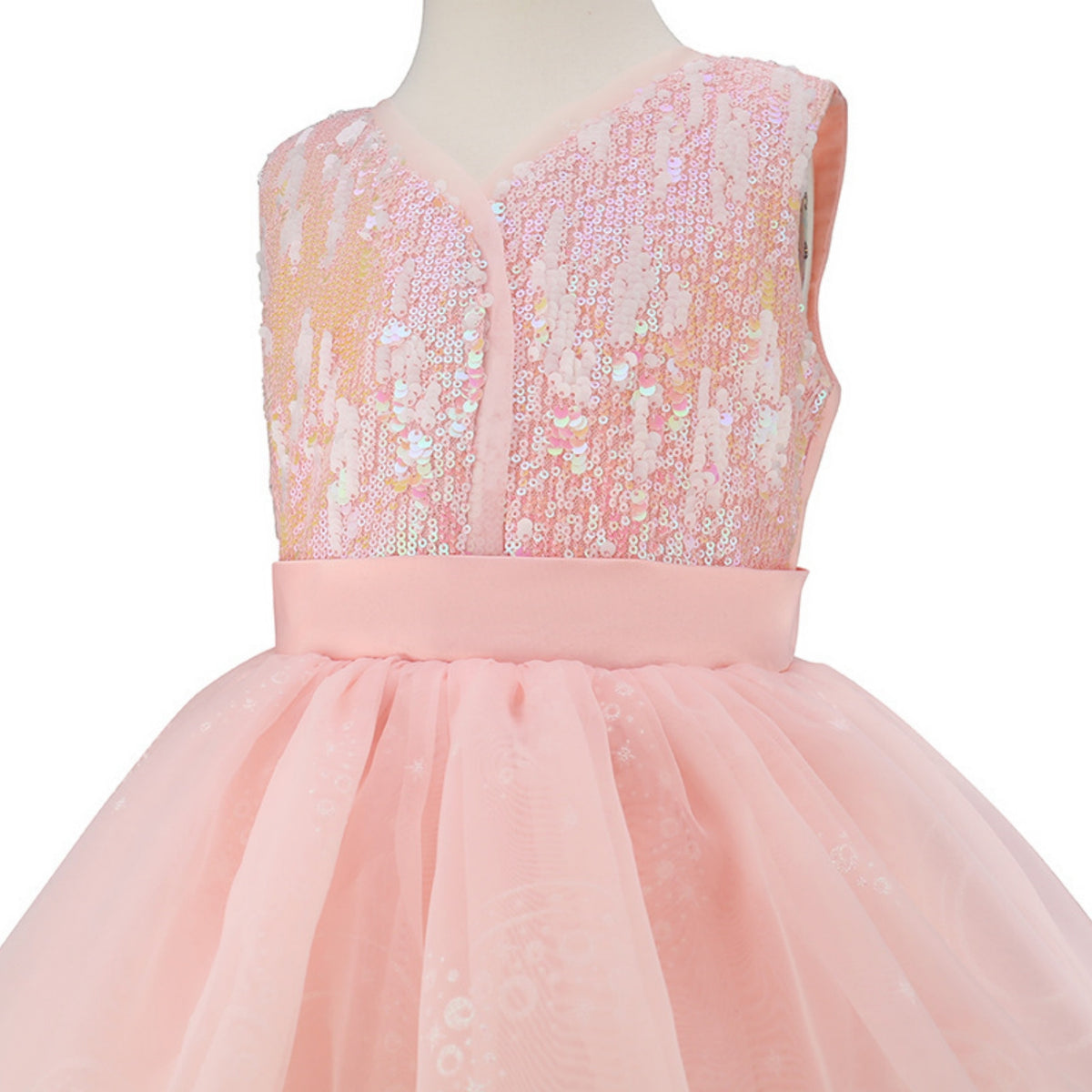 LOEL Girls Pink Ball Gown Witch Dress Princess Dresses Sequin Tulle Dress Wedding Birthday Party Dress Up