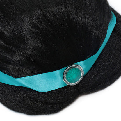 Phenas Arabian Princess Wig for Girls Jasmine Braid with Princess Tiara Princess Dress Up Costume Cosplay Halloween Accessories for Kids