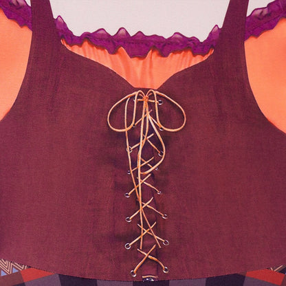 KAWELL Halloween Girls Witch Winifred Dress Up Carnival Party Sarah Mary Sanderson Sisters Witch Cosplay Costume