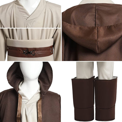 Phenas Knight Costume for Kids Halloween Cosplay Tunic Hooded Cape Sci-fi Film Classic Robe Outfit 3-14 Years