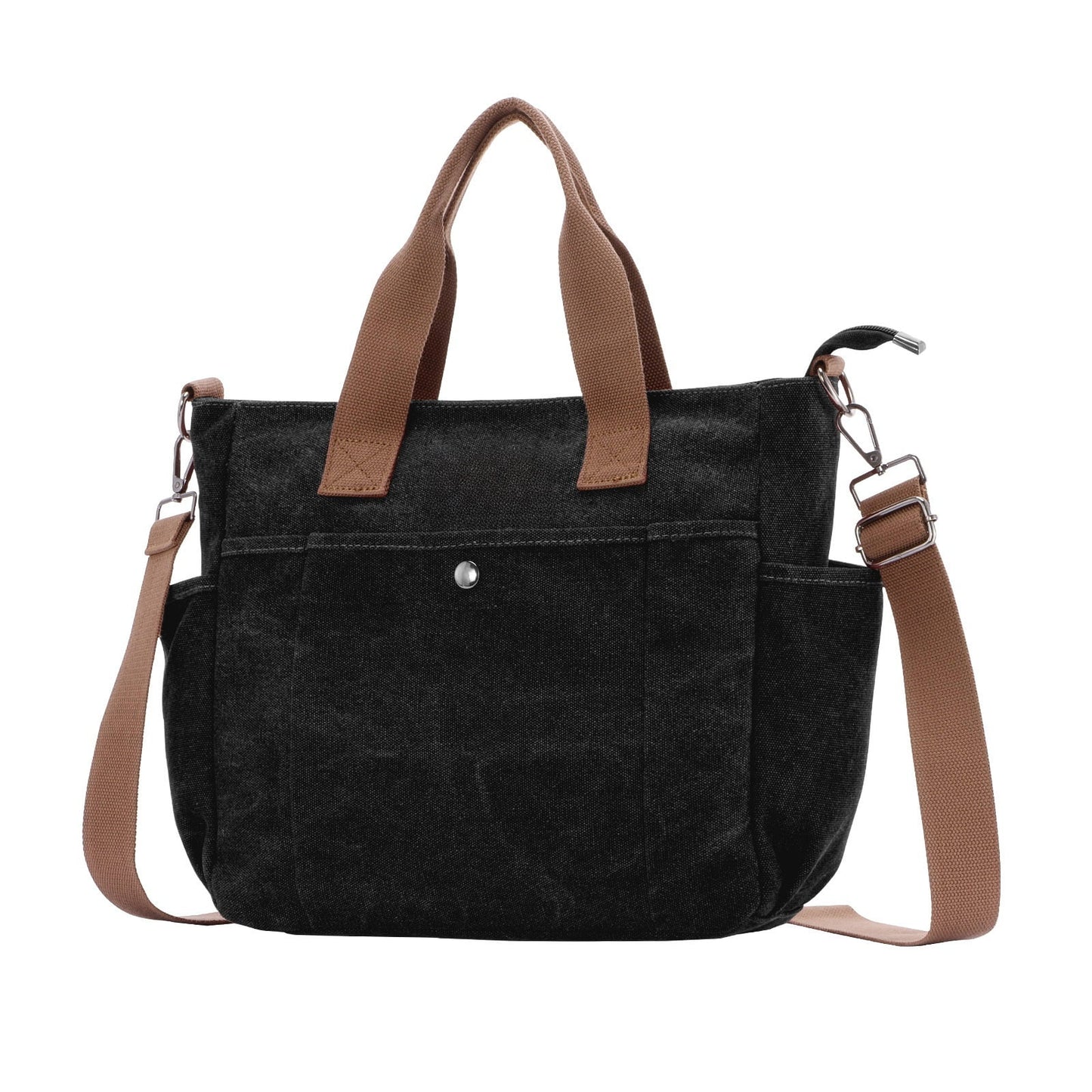URSOFINE Women's Tote Bag Canvas Shoulder Bag Medium Stylish Crossbody Bags Lightweight Handbag Everyday Purse with Multiple Pockets for Work Travel College Daily Use