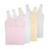 HAWEE Girls Crop Tops Undershirts Cotton Training Bra Sports Bralette Solid Vest for Kids Teens 7-14Y, 4 Pack