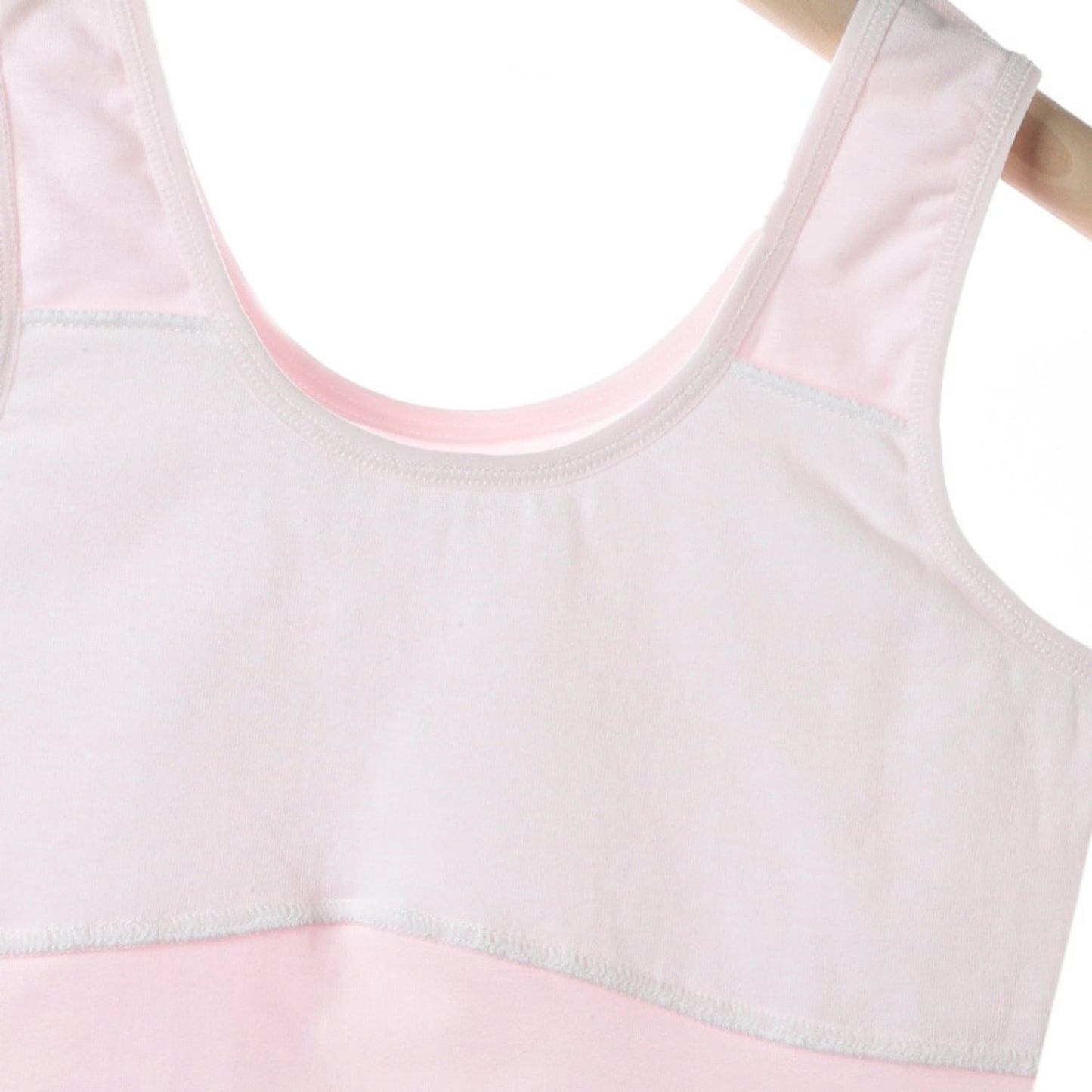 HAWEE Girls Crop Tops Undershirts Cotton Training Bra Sports Bralette Solid Vest for Kids Teens 7-14Y, 4 Pack