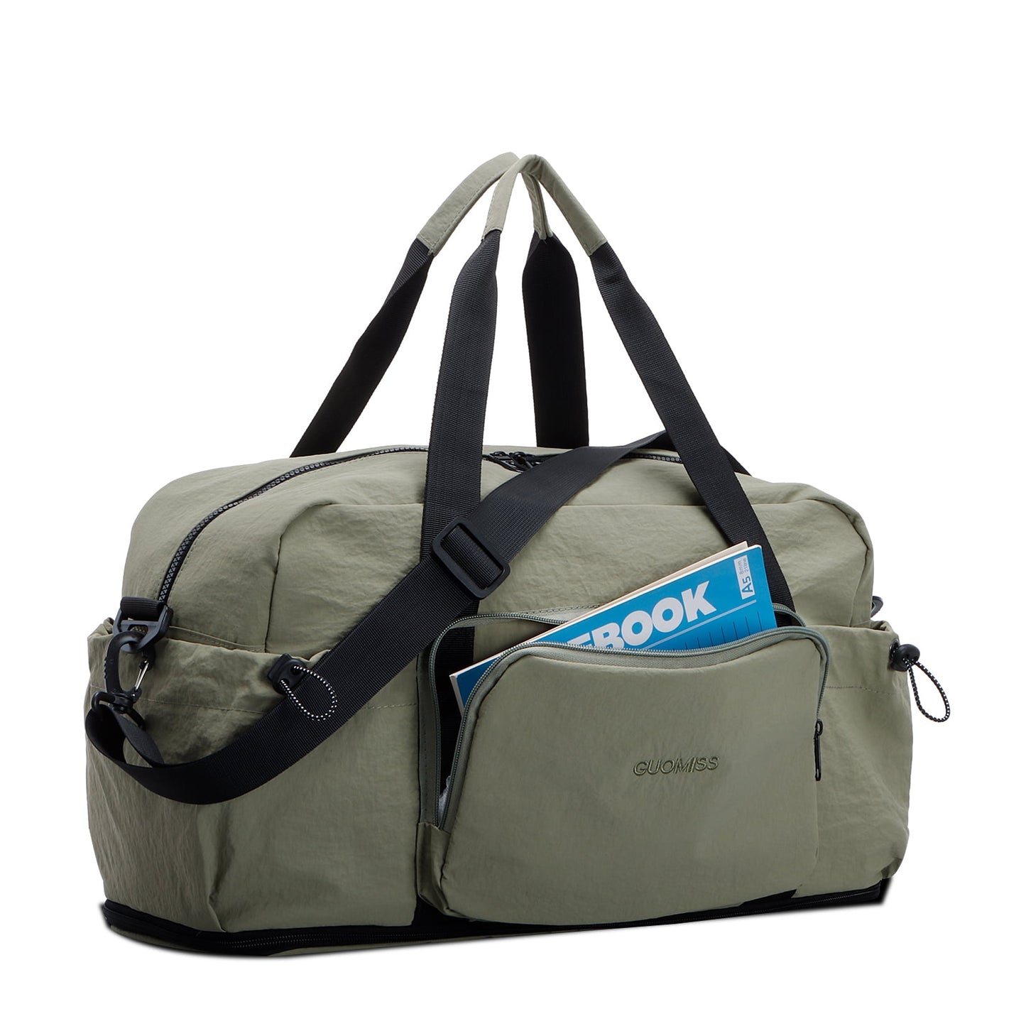 URSOFINE Nylon Duffle Bag, Lightweight Foldable Expandable Gym Bag with Wet Pocket & Luggage Sleeve, Large Capacity Carry On Travel Bag for Men Women, Ideal for Fitness Camping Weekend Getaways Gray