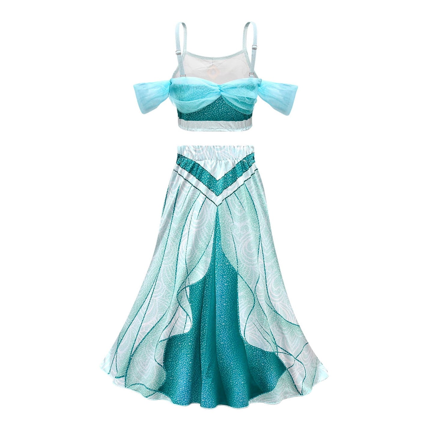 Phenas Jasmine Costume for Girls Arabian Sequined Princess Dress Up Princess Cosplay Costumes for Kids